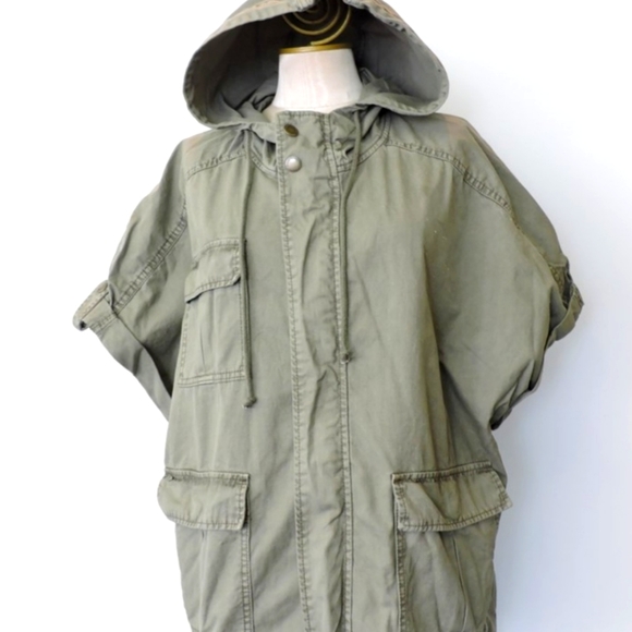 American Eagle Cotton Hooded Utility Jacket/Vest - Size M - Picture 1 of 3